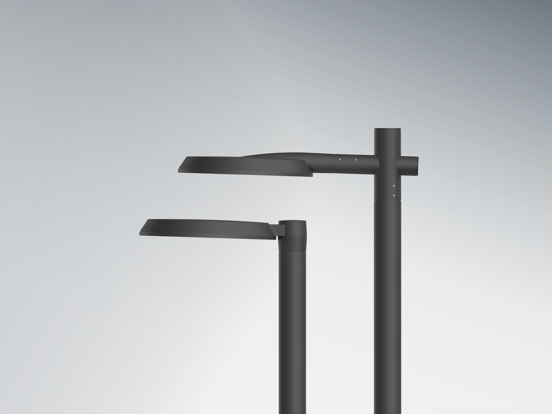 Luminaire LED urbain moderne sur mât – solution d’éclairage extérieur performante pour rues et espaces publics