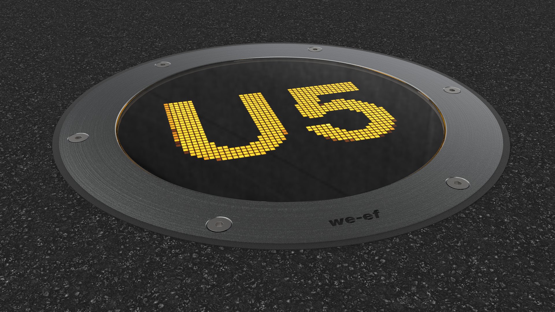 ETC130 LED-Matrix Display zeigt Liniennummer U5 in gelb - Smart Inground Bodenleuchte