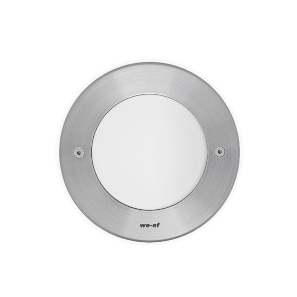 IP69. IK10+. Stainless steel construction including PCS hardware. Safety glass lens with opal diffuser, max. load 5 tonnes. Luminaire can be driven over at low speed. Silicone rubber gasket. Complete with cable gland and 0.5 m of flexible PVC-free cable. 

Integral EC electronic converter. Advanced thermal management protects LEDs while optimising lumens output. Removable LED boards for upgrading. 

Luminaire installation blockout and sealable junction box included in supply.