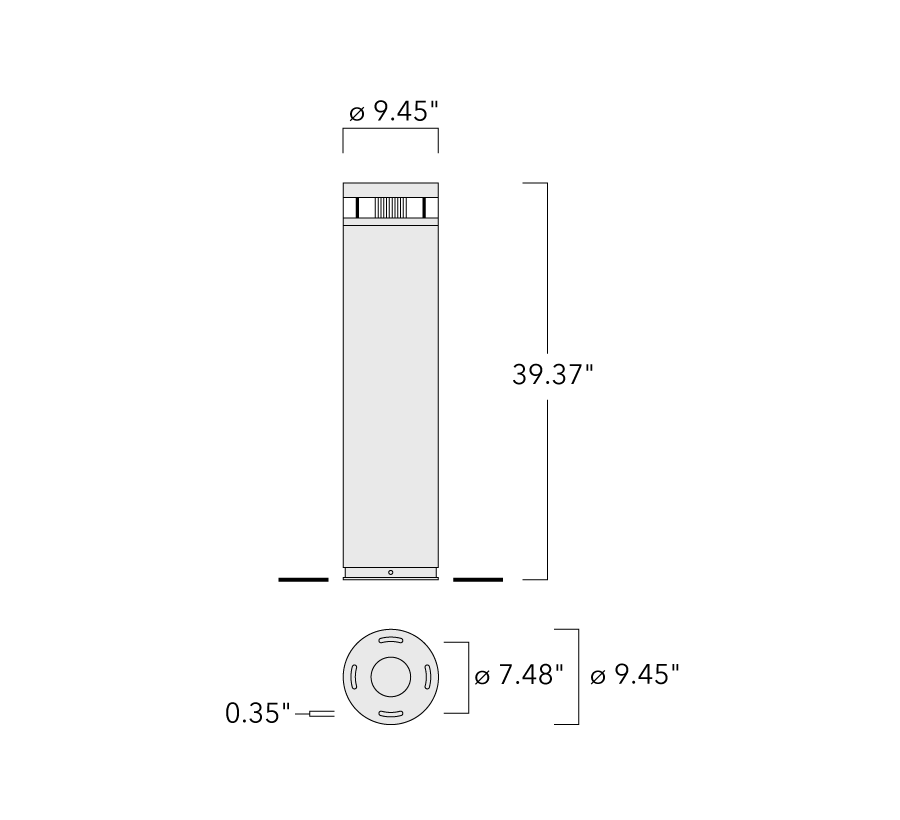 ZFY250 LED-FT II Security Bollard Schematics