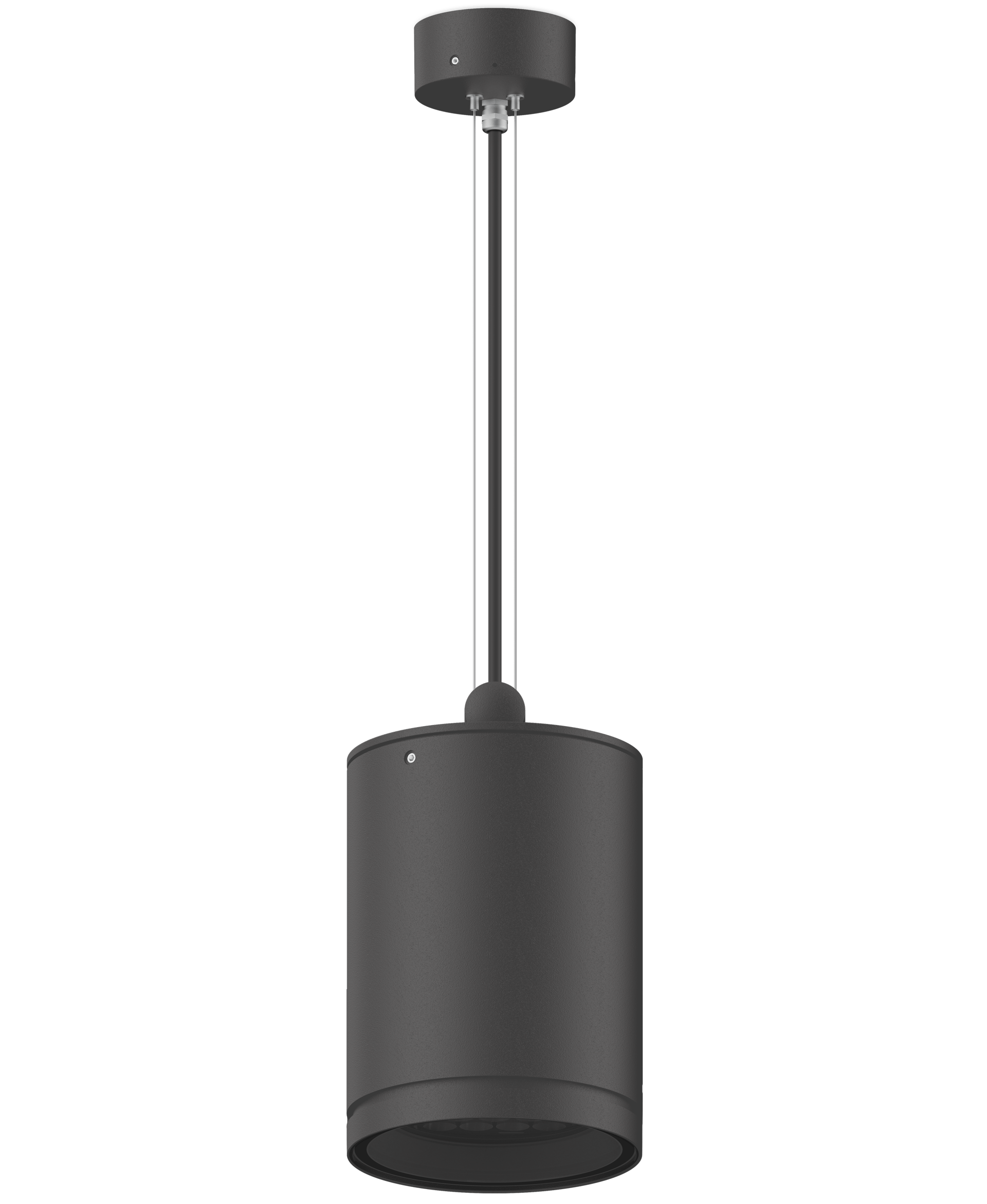 IP66, Class I. IK07. Marine-grade, die-cast aluminum alloy. 5CE superior corrosion protection including PCS hardware. Silicone CCG® Controlled Compression Gasket. Safety glass lens. Two cable entries. Ceiling mount through canopy. Cable suspension 1.5 - 5 ft., to be specified at time at ordering. Integral driver in thermally separated compartment. CAD-optimized optics for superior illumination and glare control. OLC® One LED Concept. Factory installed LED circuit board. Tunable White technology. DALI interface. The luminaire is factory-sealed and does not need to be opened during installation.
Specify product with 7 Digit product code – Finish Color. Accessories, such as mounting, optical, and electrical, must be specified separately.
Example: XXX-XXXX – 9004 (Black)
+ XXX-XXXX (Accessory 1)