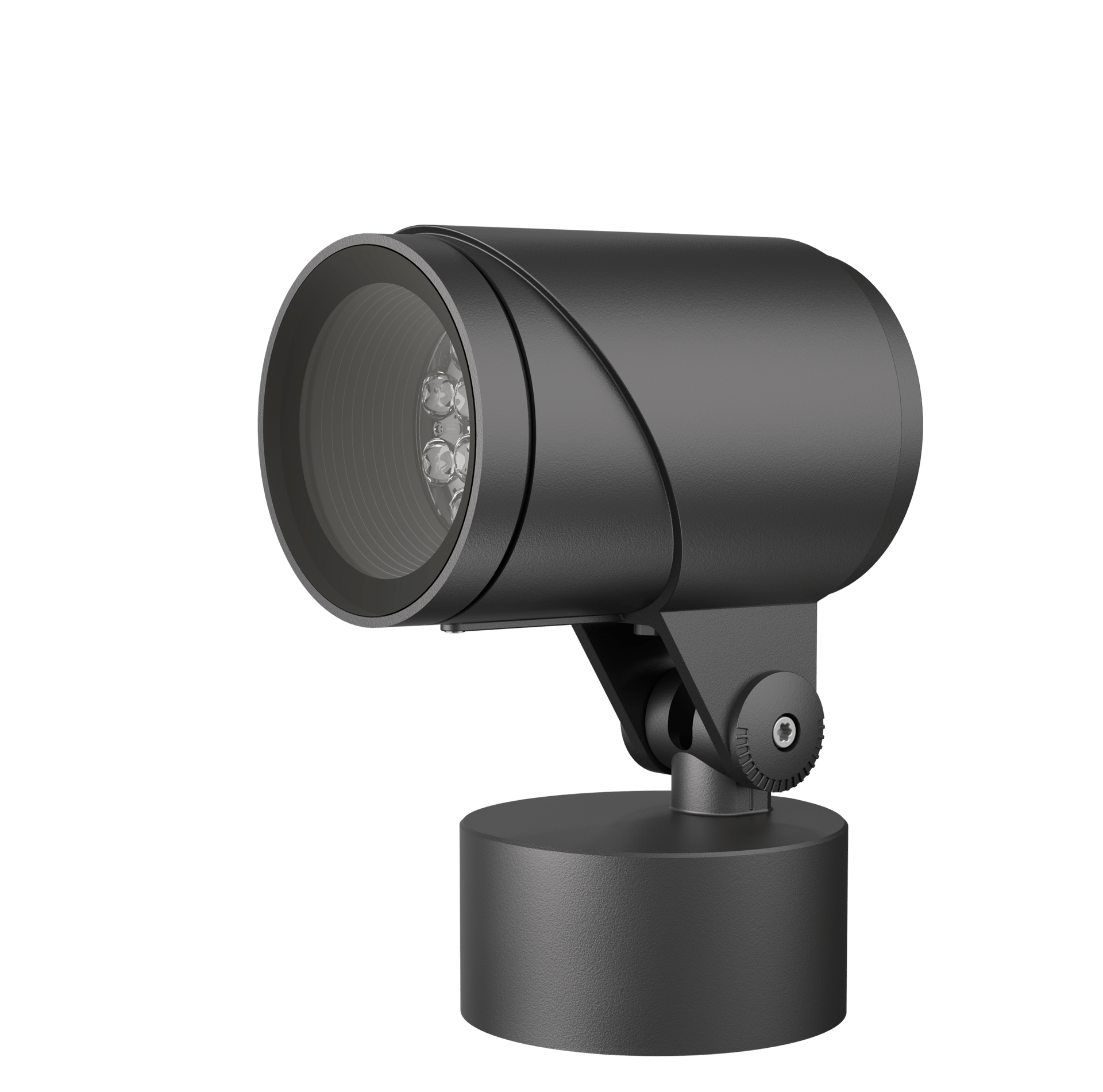 RGBW/RGBA Colour Changer. IP66. IK08. Marine-grade, die-cast aluminium alloy. 5CE superior corrosion protection including PCS hardware. Safety glass lens. Silicone CCG® Controlled Compression Gasket. Luminaire is factory-sealed and does not need to be opened during installation. Factory-installed LED circuit board, Colour Boost Technology. DMX interface. Knuckle permits 350° rotation, forward tilt 39° and backward tilt 93°. Integral EC electronic converter. Advanced thermal management protects LEDs while optimising lumens output. CAD-optimised optics for superior illumination and glare control. One cable entry.
Optical accessories are factory-installed. To be specified at time of ordering.