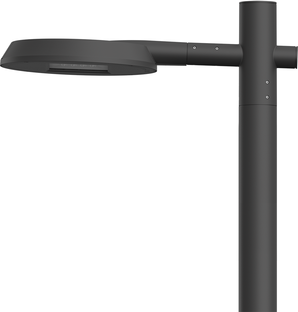 The RFL110-SE-WL features an elegant round shape, designed with the future in mind, offering a full suite of connectivity options. Side entry installation on poles, seamlessly blending into urban landscapes by day and night. IP66, Class I or Class II. IK08. Constructed from marine-grade, die-cast aluminium alloy, with an IP66 rating, 5CE superior corrosion protection including PCS hardware and CCG® Controlled Compression Gasket. Non-reflective flat safety glass cover, hinged. Integral EC electronic converter, class I or class II. OLC® One LED Concept CAD-optimised optics and non-reflective flat safety glass cover, hinged, provide superior illumination and glare control. Wild-Light with Advanced or Motion available on request, must be specified at time of ordering. For further details and available variants see below under additional information – Wild-Light. The luminaire is factory-sealed and does not need to be opened during installation. 

Spigot Ø 76 x 100 mm. Spigot Ø 60 x 100 mm or 42 x 100 mm option available. Must be indicated during order placement.

IMPORTANT
Photometric data legend (for ies-data):
Part ID (channel I+II - both colour temperatures 1850K (True Amber) + 2200K / 2200K + 3000K)
Part ID_1 (channel I - lower colour temperature 1850K (True Amber) / 2200K only)
Part ID_2 (channel II - upper colour temperature 2200K / 3000K only)

Photometric data legend (for ldt-data):
Part ID (channel I+II - both colour temperatures 1850K (True Amber) + 2200K / 2200K + 3000K)
Part ID (channel I - lower colour temperature 1850K (True Amber) / 2200K only)
Part ID (channel II - upper colour temperature 2200K / 3000K only)

Contact WE-EF direct or your local WE-EF sales representative for an individual solution designed to precisely meet your needs.

Photometric files (IES, LDT) for light distributions [S65] [S70] [P65]  [R60] [A60] [Q66] with Backlight Shield on request.
