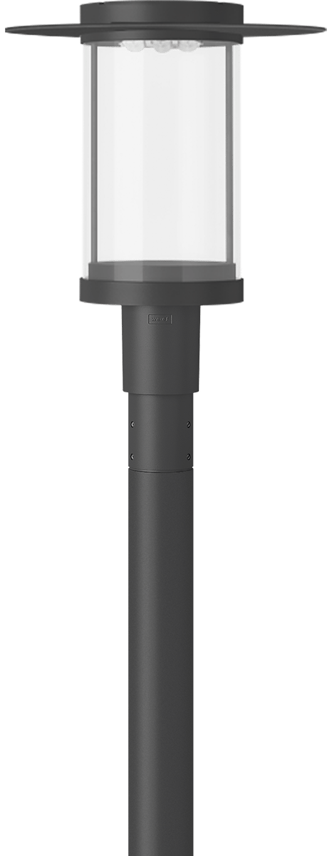 IP66. Classe I. Classe II sur demande. IK08. Corps en fonte d'aluminium. Visserie inox avec traitement PCS. Protection contre la corrosion 5CE. Joint silicone CCG® (compression contrôlée). Vasque autonettoyante sablée en PMMA. Modules à LED interchangeables individuellement. Lentille LED avec technologie OLC®  (mono optique multidirectionnelle) pour la maitrise du flux et de l'uniformité de l'éclairage.

Version en 2200K disponible. À préciser lors de la demande de devis.

Version avec éclairage de secours disponible sur demande.

Lanterne livrée pré-câblée pour un branchement facile en pied de mât.
Hauteur de mât recommandée selon la puissance: 3 à 6m. Luminaire livré en standard avec alimentation DALI.

